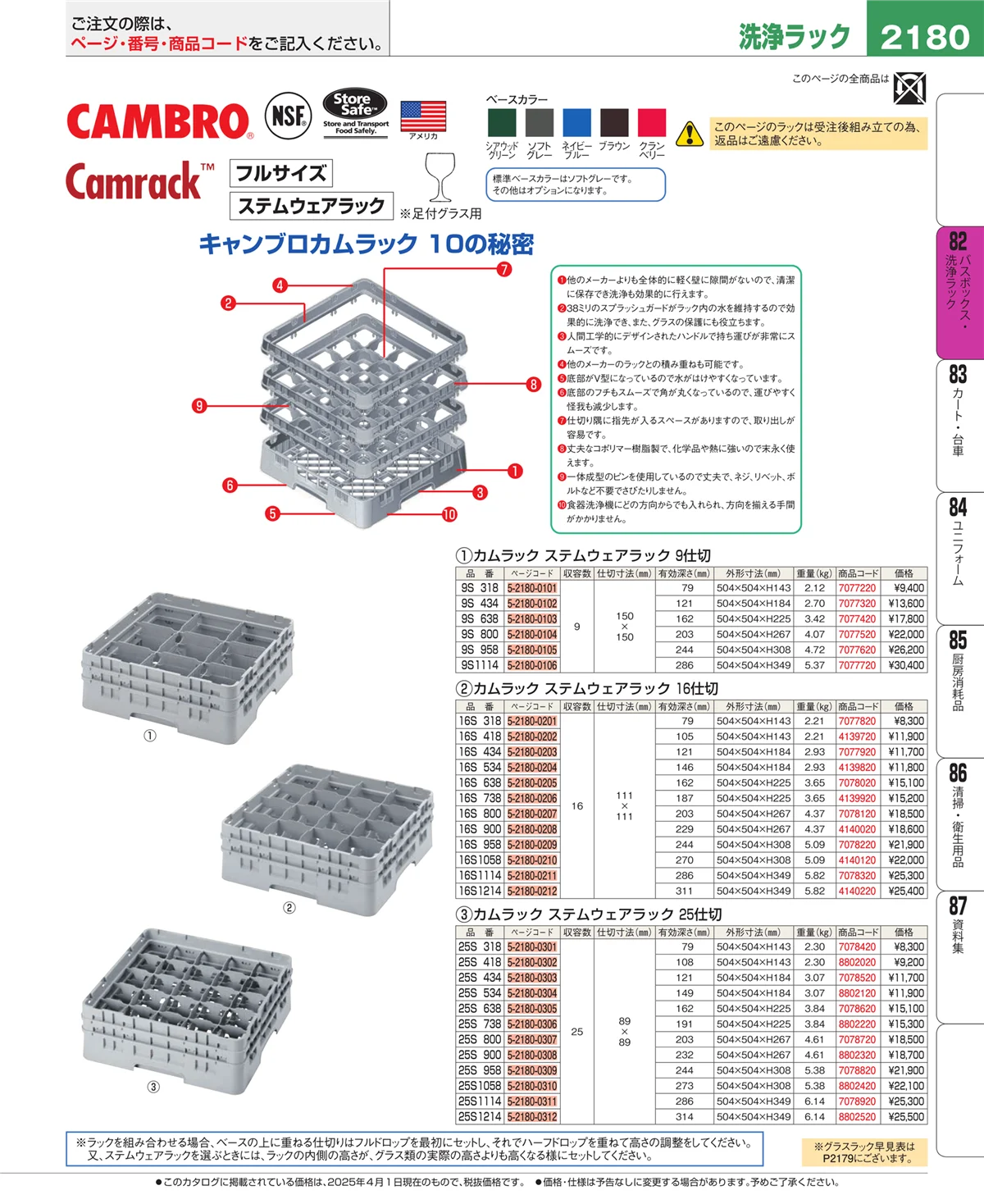 EBM業務用厨房用品カタログvol.25・ページ番号2180・バスボックス・洗浄ラック