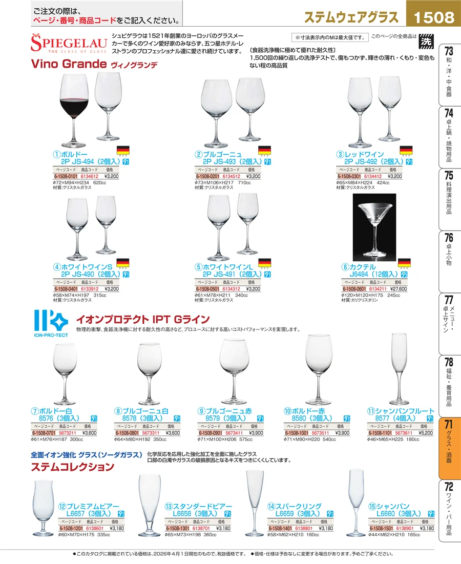 グラス・酒器 ページ1508
