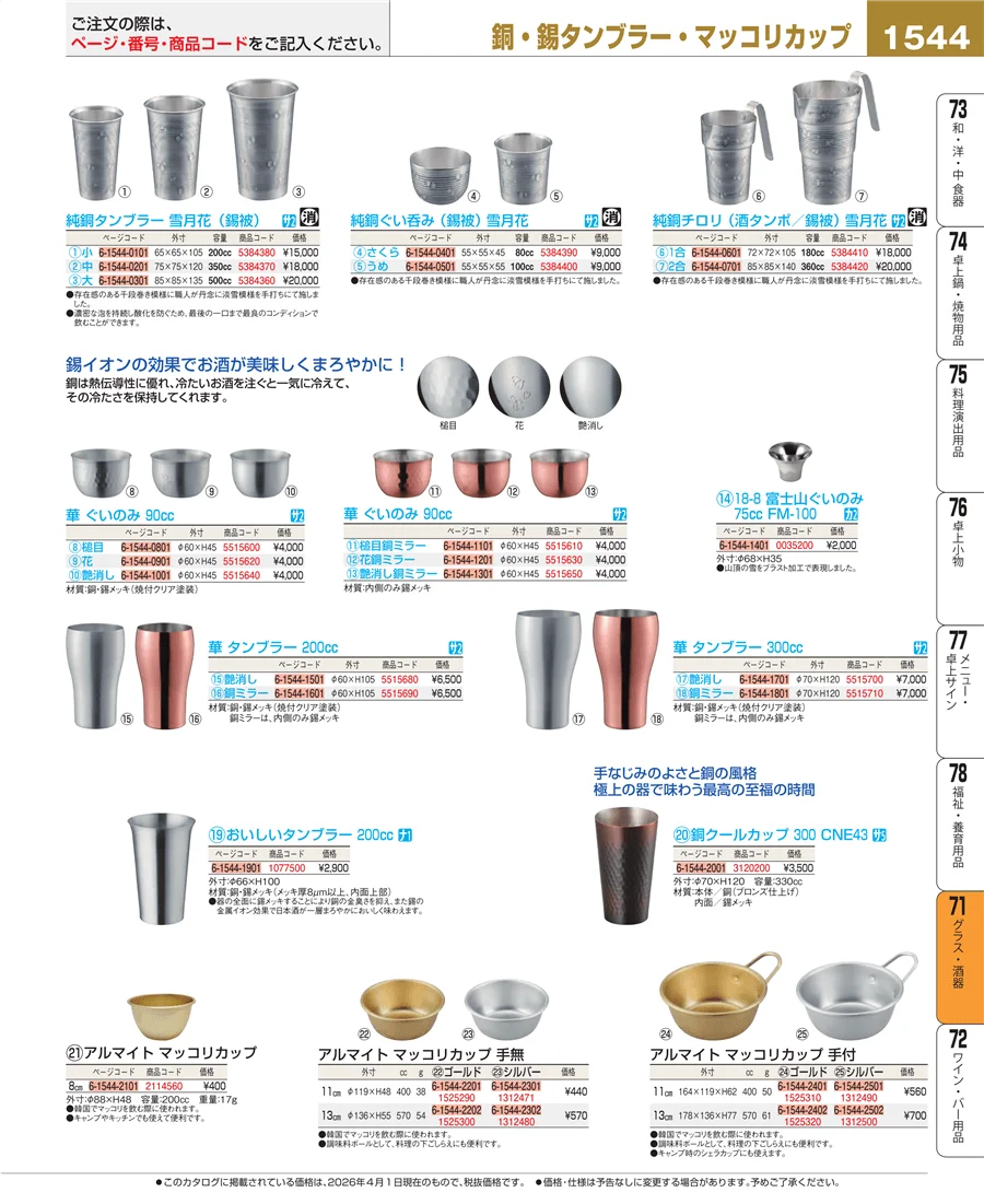 グラス・酒器 ページ1544