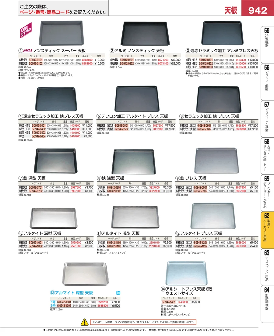 製菓・ベーカリー用品 ページ942