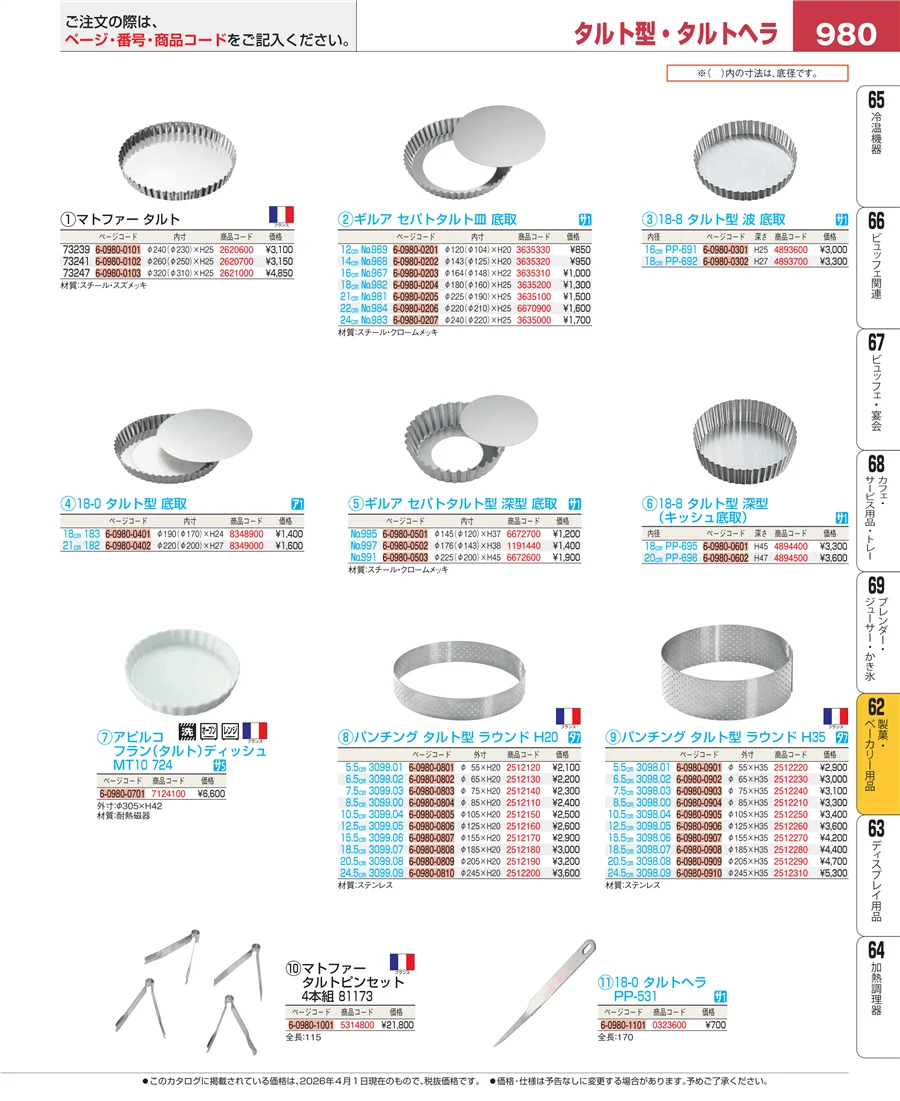 製菓・ベーカリー用品 ページ980