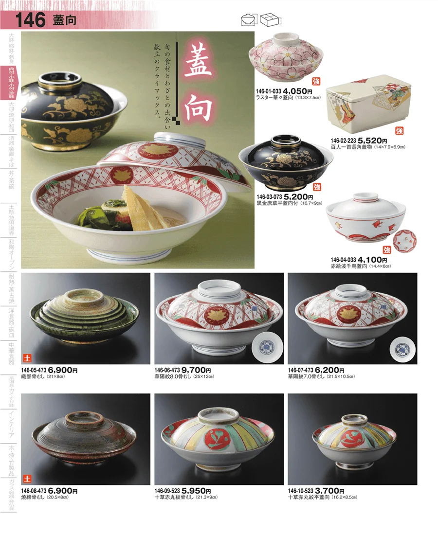 蓋向・円菓子碗 ページ146