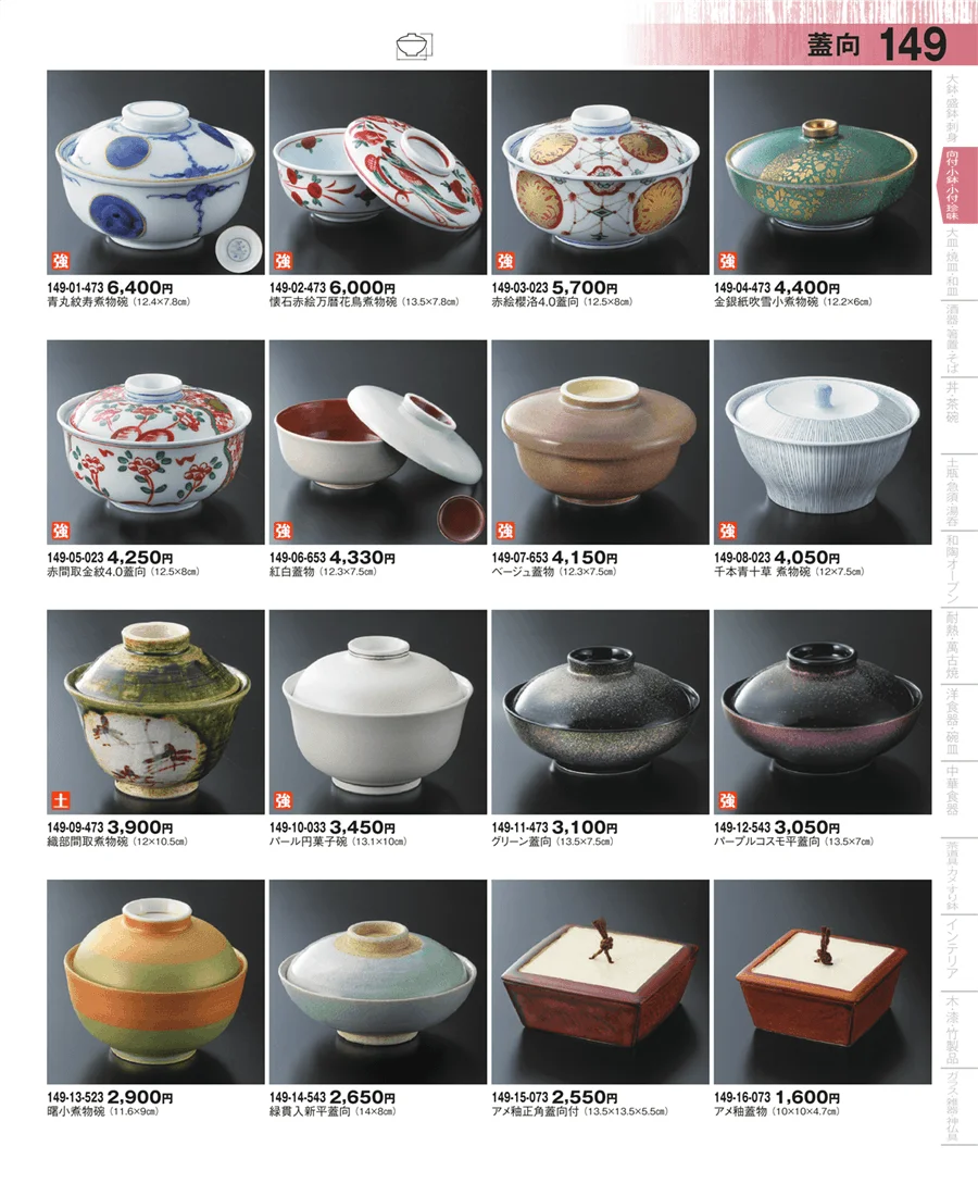 蓋向・円菓子碗 ページ149