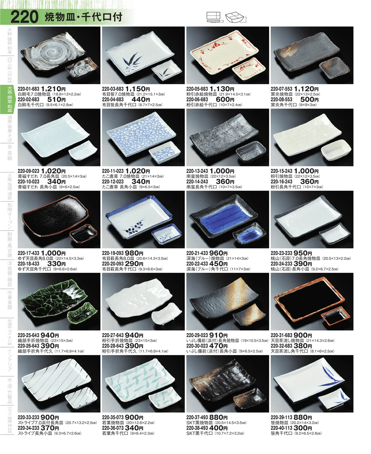 器望・ページ番号220・さんま皿・焼物皿・付出皿