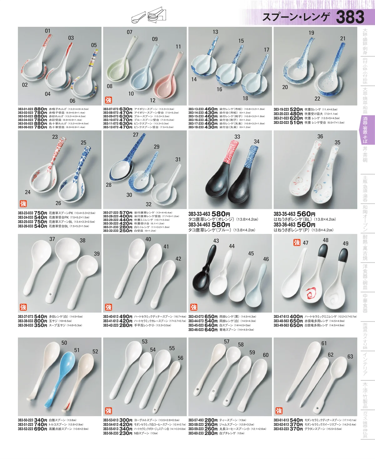 器望・ページ番号383・箸置・陶スプーン・レンゲ
