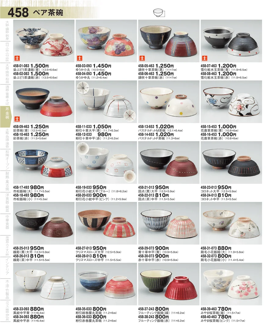 ペア茶碗・子供茶碗 ページ458