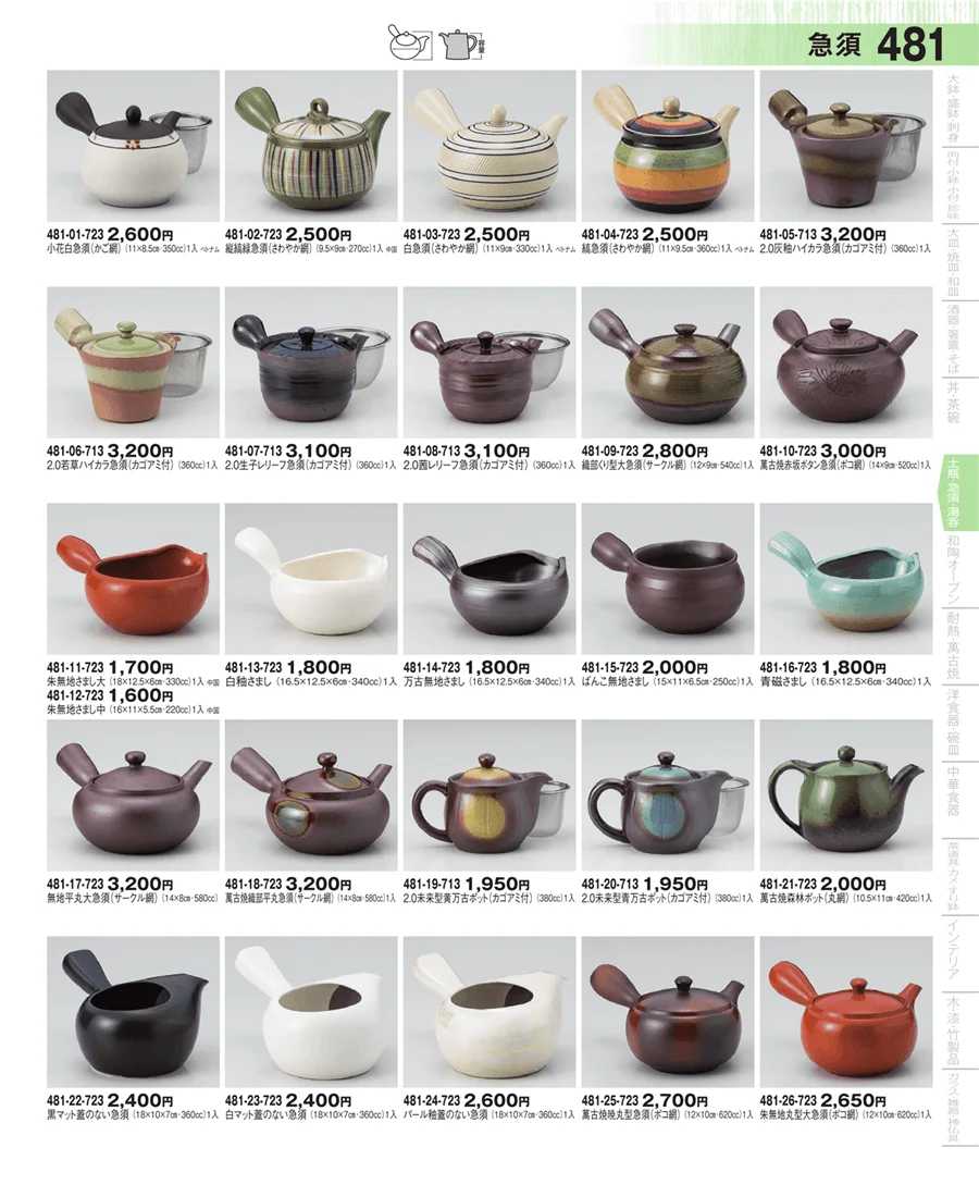 土瓶・急須・ポット・煎茶 ページ481
