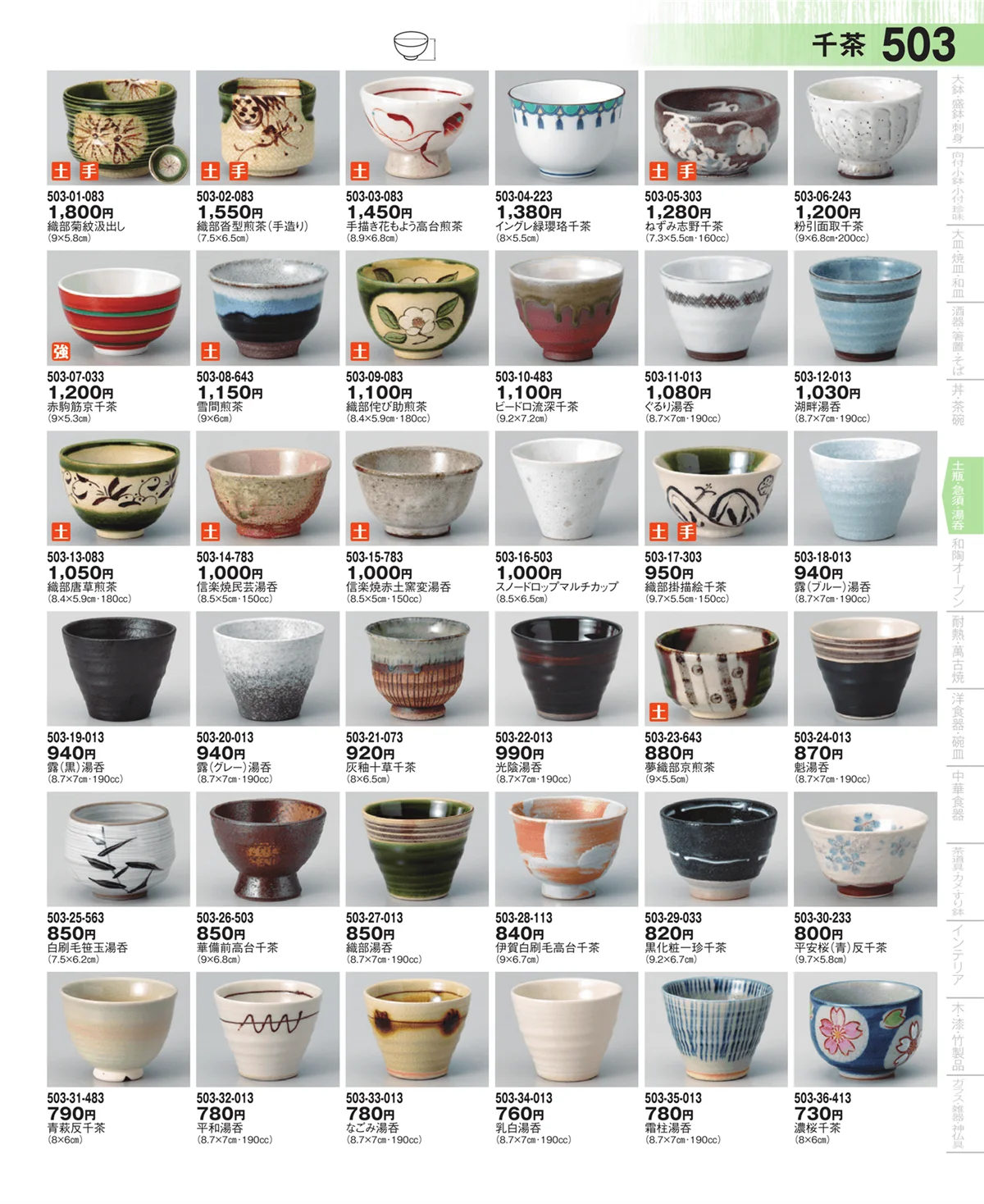 器望・ページ番号503・千茶・厚口・玉湯呑