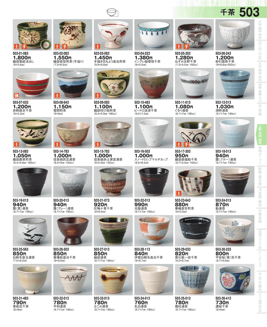 千茶・厚口・玉湯呑 ページ503