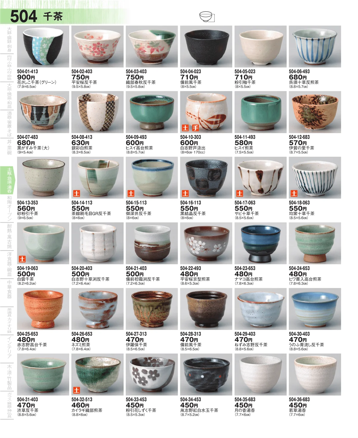 器望・ページ番号504・千茶・厚口・玉湯呑