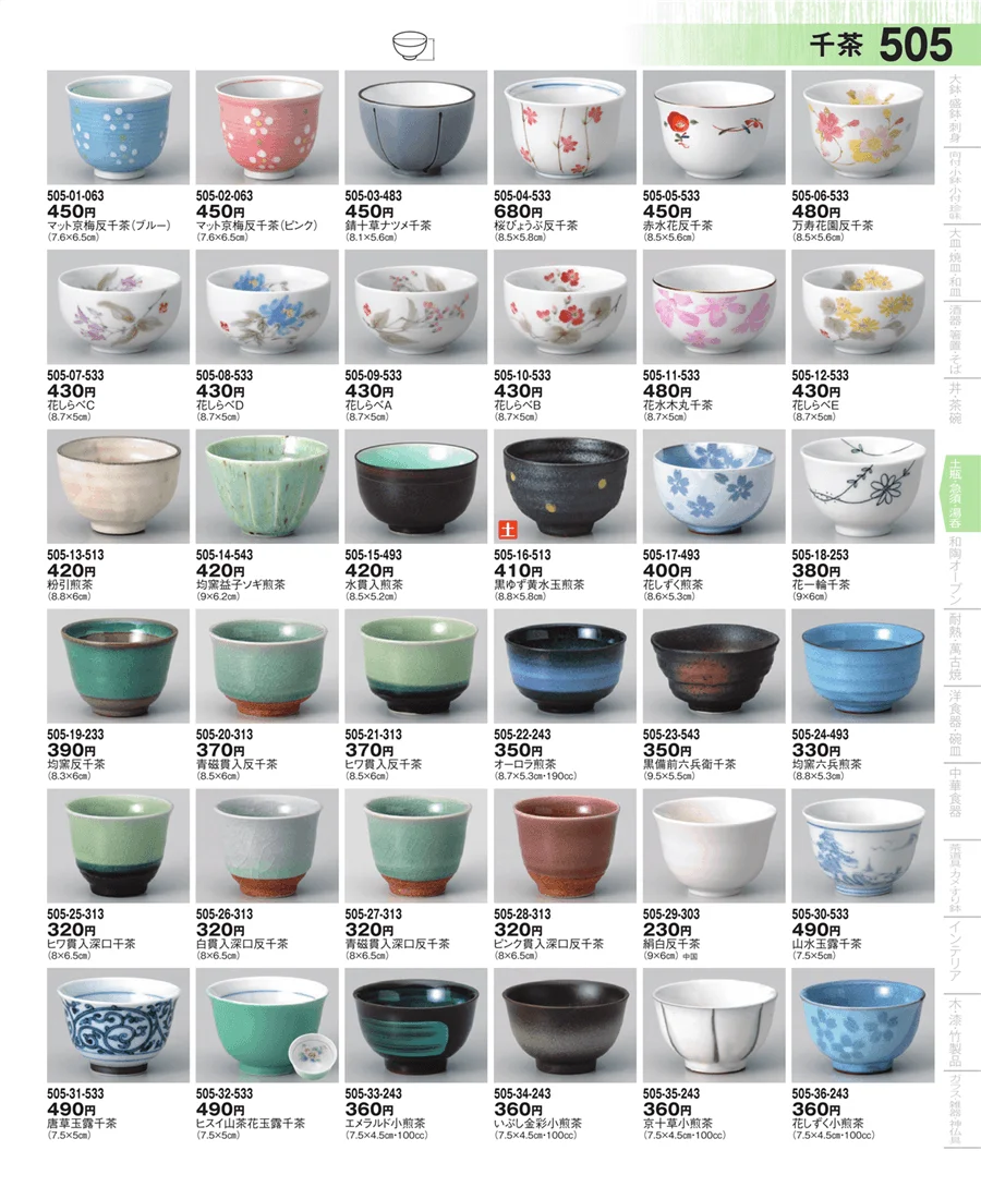 千茶・厚口・玉湯呑 ページ505