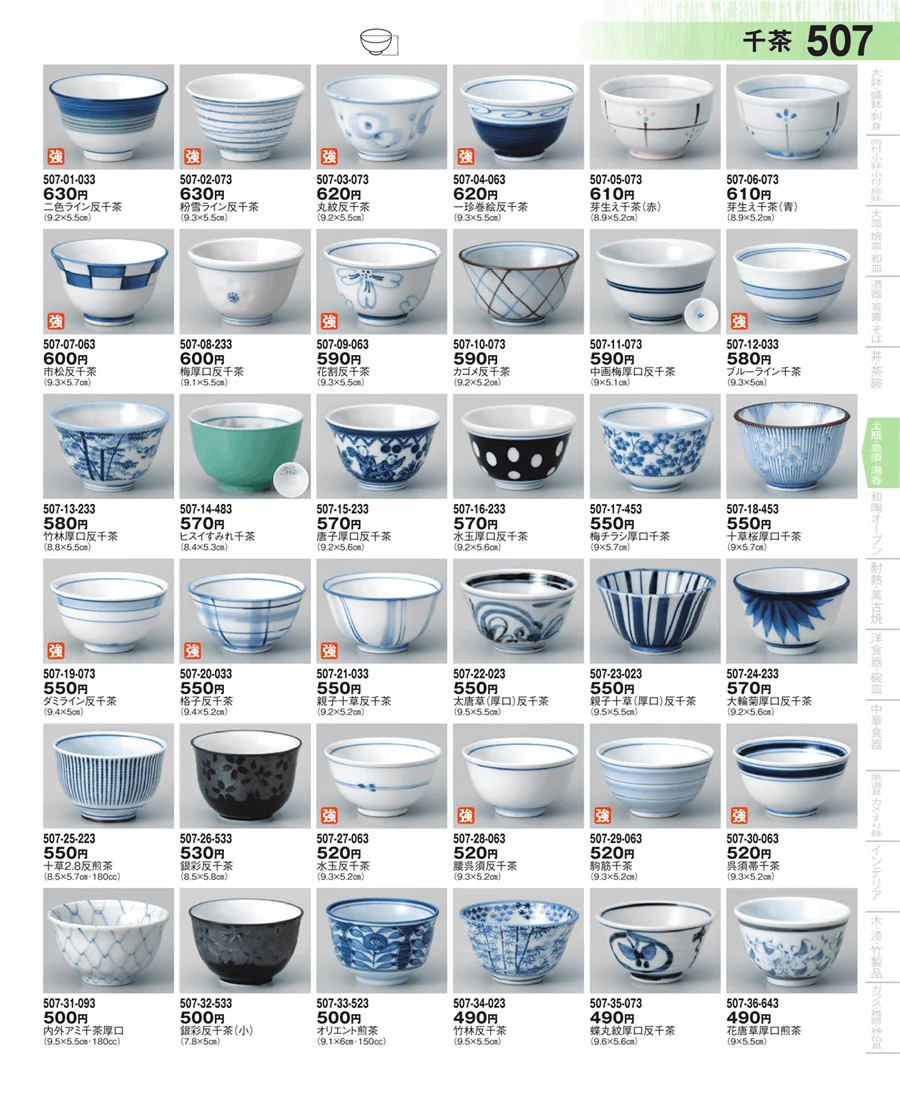 千茶・厚口・玉湯呑 ページ507