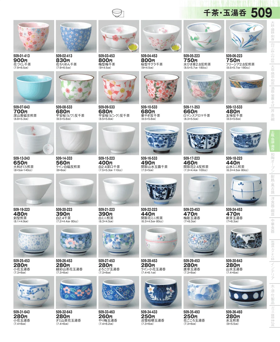 千茶・厚口・玉湯呑 ページ509