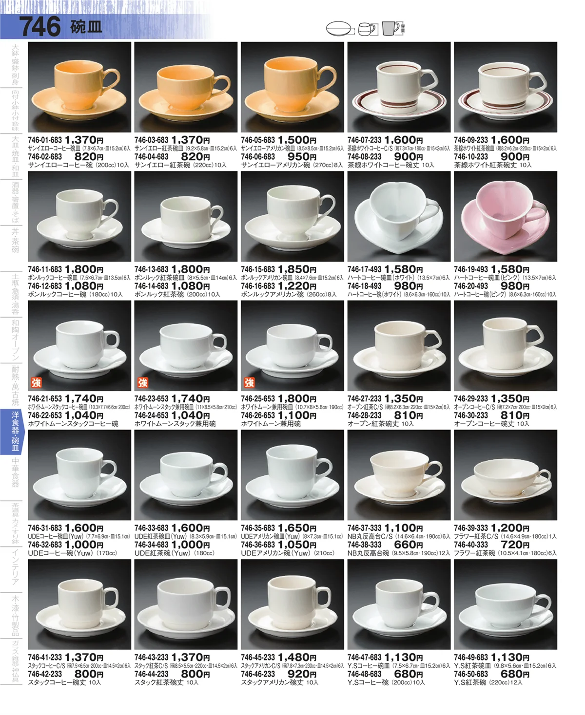 器望・ページ番号746・コーヒー・紅茶碗皿