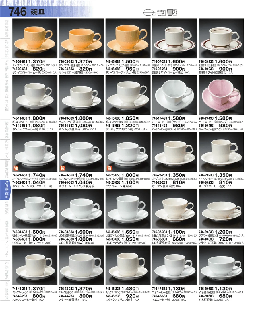 コーヒー・紅茶碗皿 ページ746