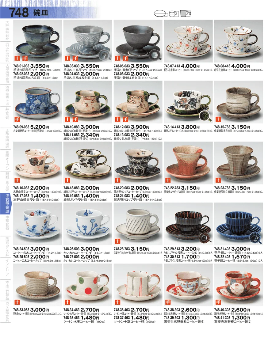 コーヒー・紅茶碗皿 ページ748