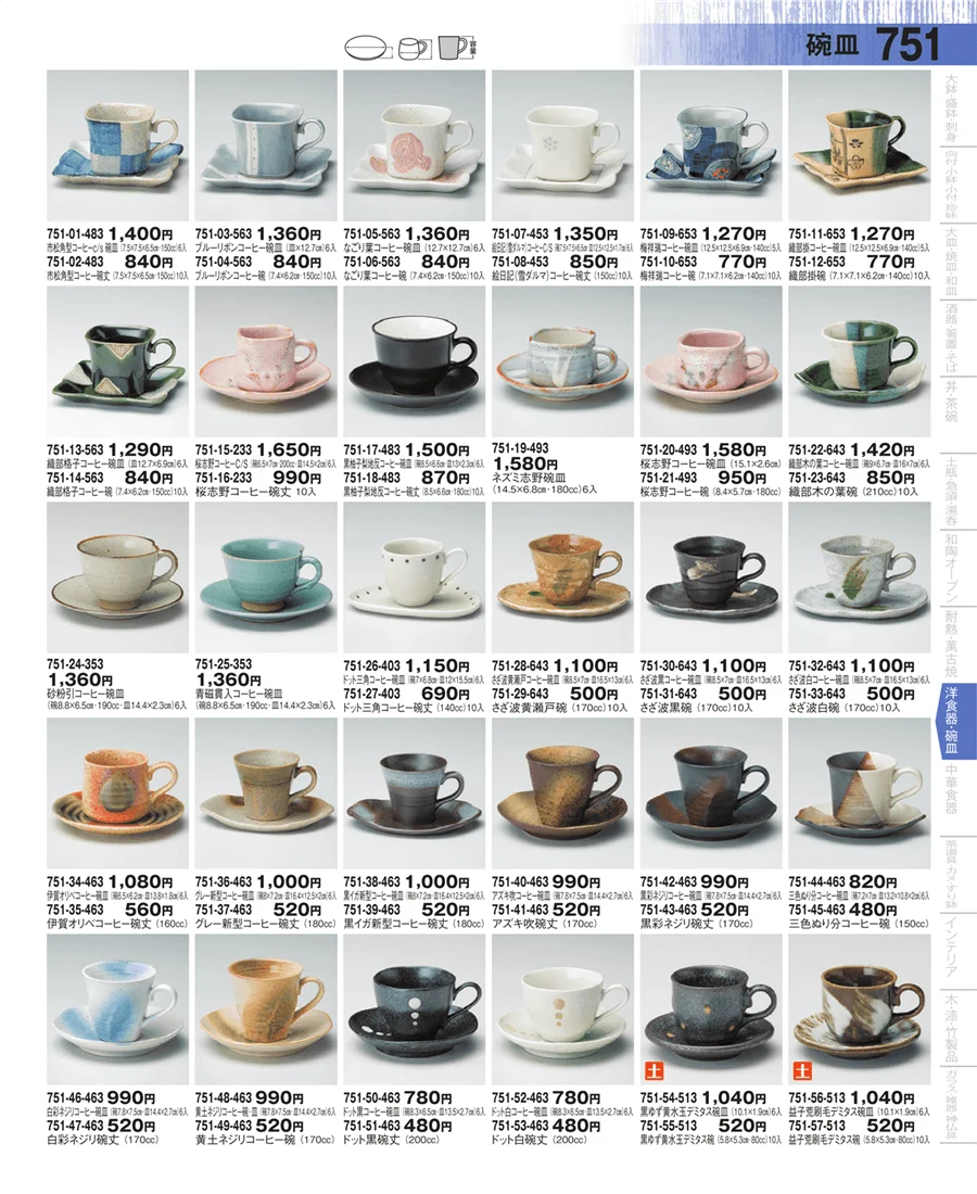 コーヒー・紅茶碗皿 ページ751