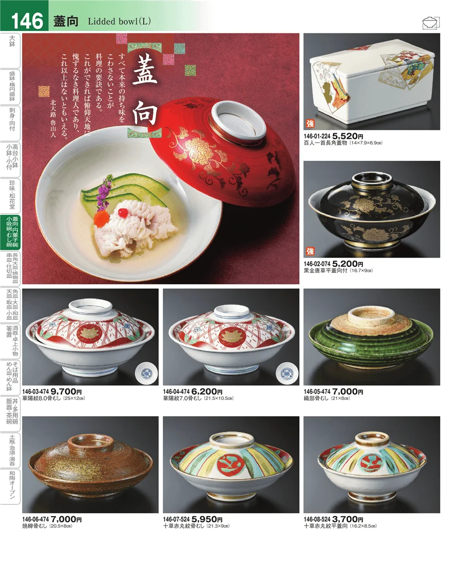 蓋向・円菓子碗 ページ146