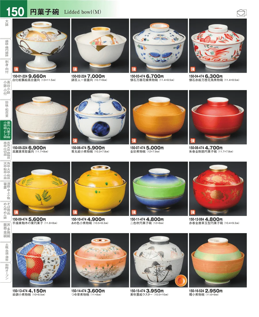 蓋向・円菓子碗 ページ150