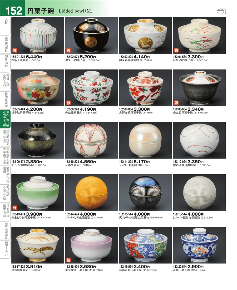 蓋向・円菓子碗 ページ152