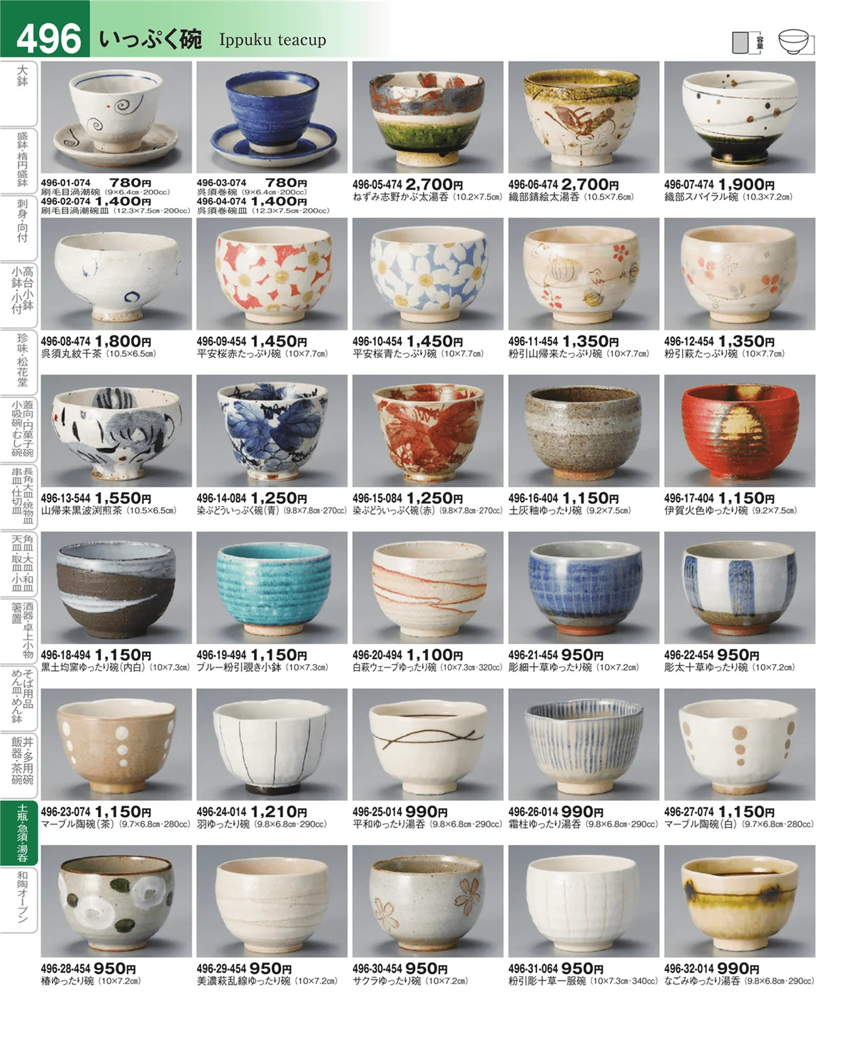 器望vol.4・ページ番号496・いっぷく碗・蓋付千茶