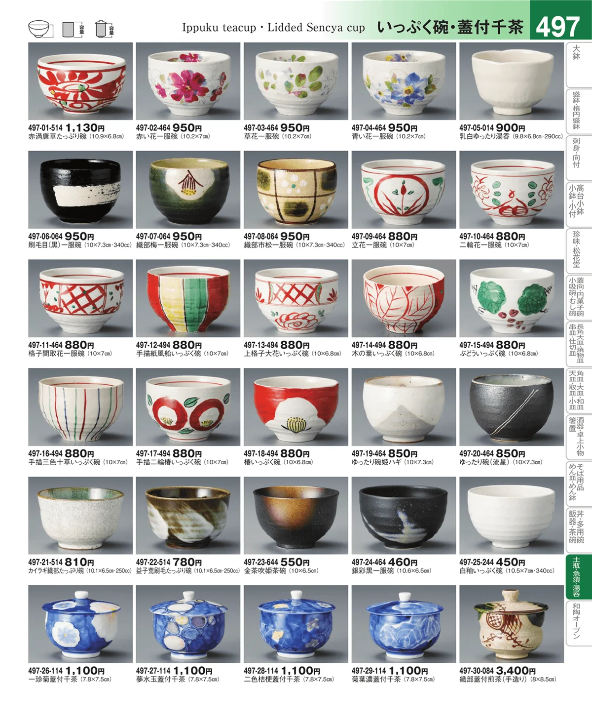 器望vol.4・ページ番号497・いっぷく碗・蓋付千茶