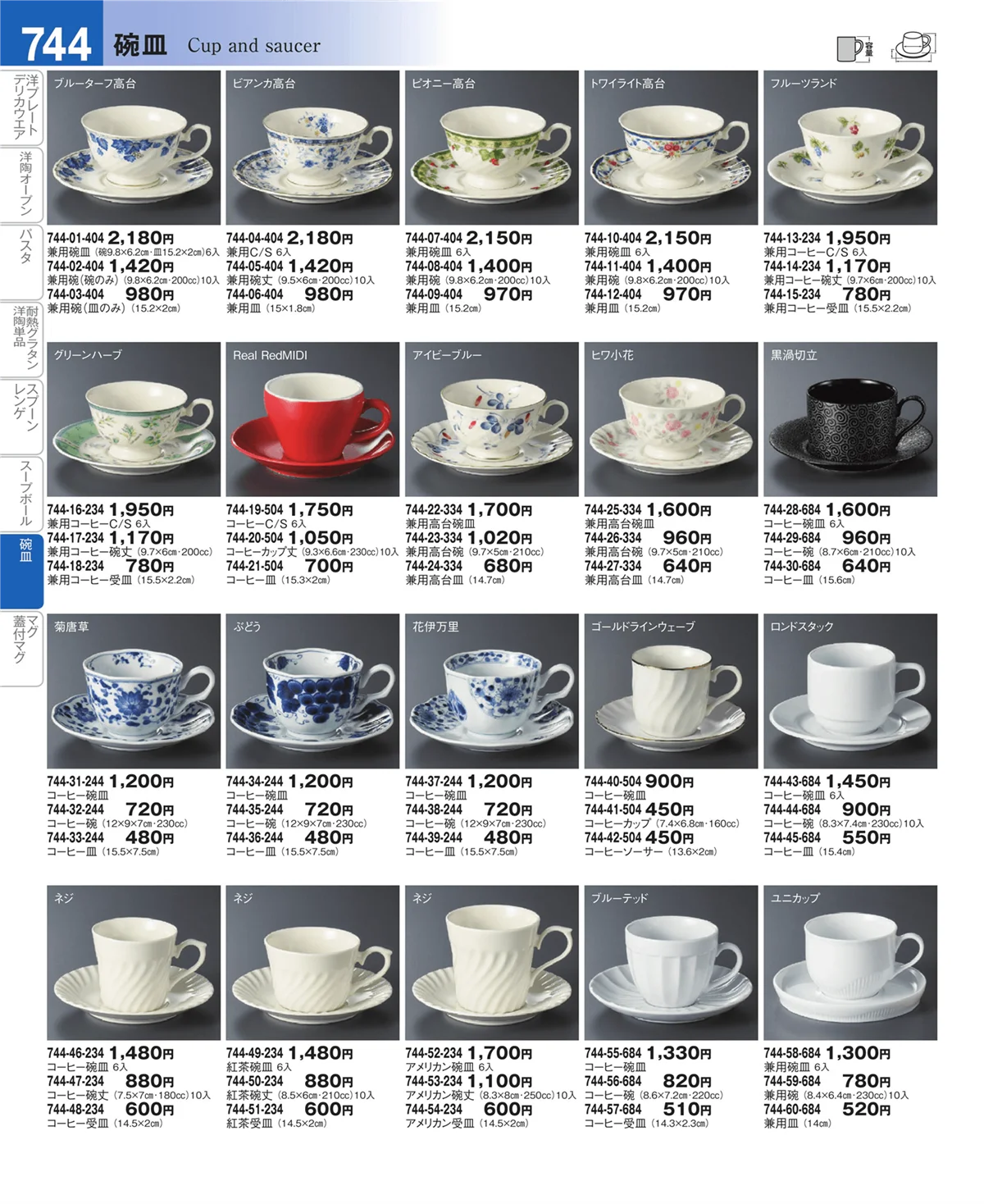 器望vol.4・ページ番号744・コーヒー・紅茶碗皿