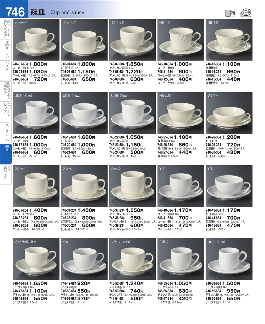 コーヒー・紅茶碗皿 ページ746