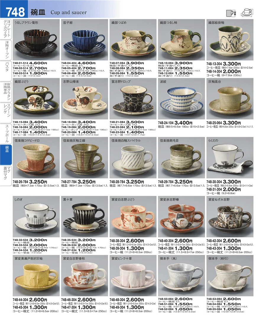 コーヒー・紅茶碗皿 ページ748
