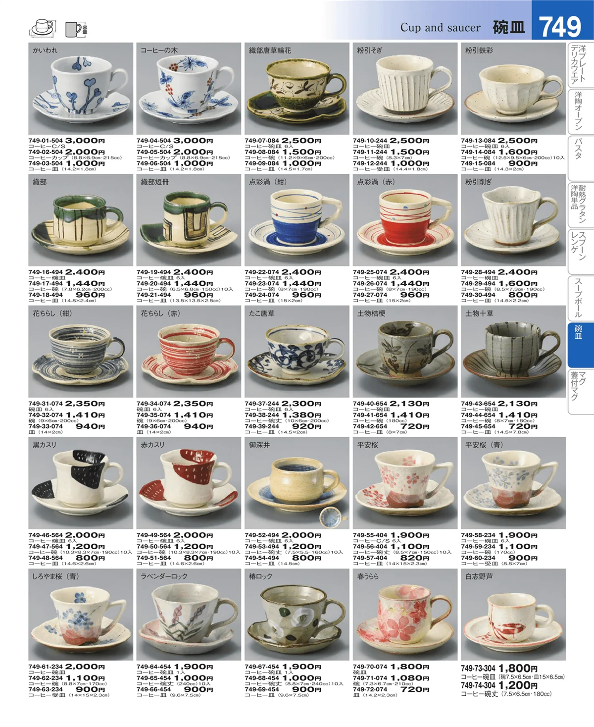 器望vol.4・ページ番号749・コーヒー・紅茶碗皿