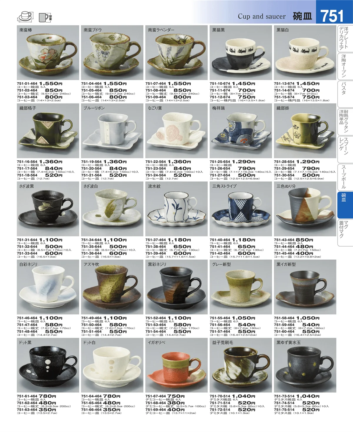 器望vol.4・ページ番号751・コーヒー・紅茶碗皿