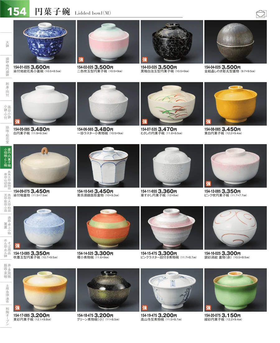 松花堂・蓋向・円菓子碗 ページ154