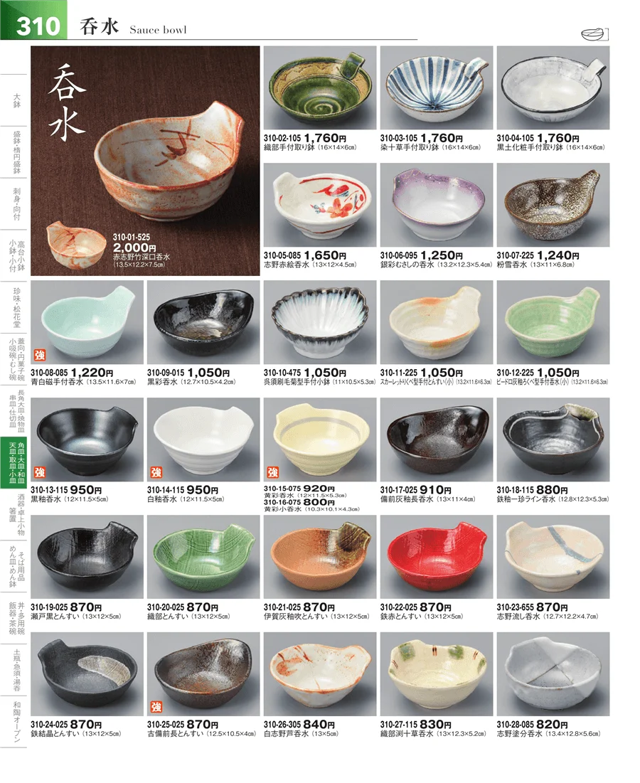 天皿・呑水・取鉢 ページ310