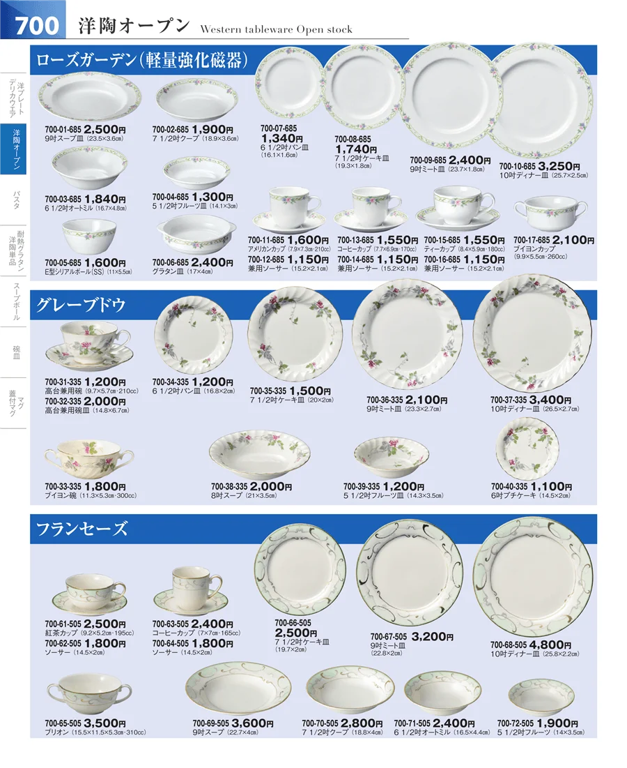 洋食器シリーズ ページ700