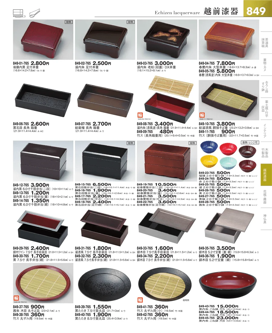 その他漆器・木製品 ページ849