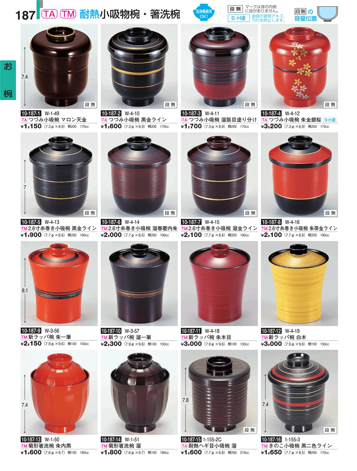 割烹漆器・ページ番号187・お椀
