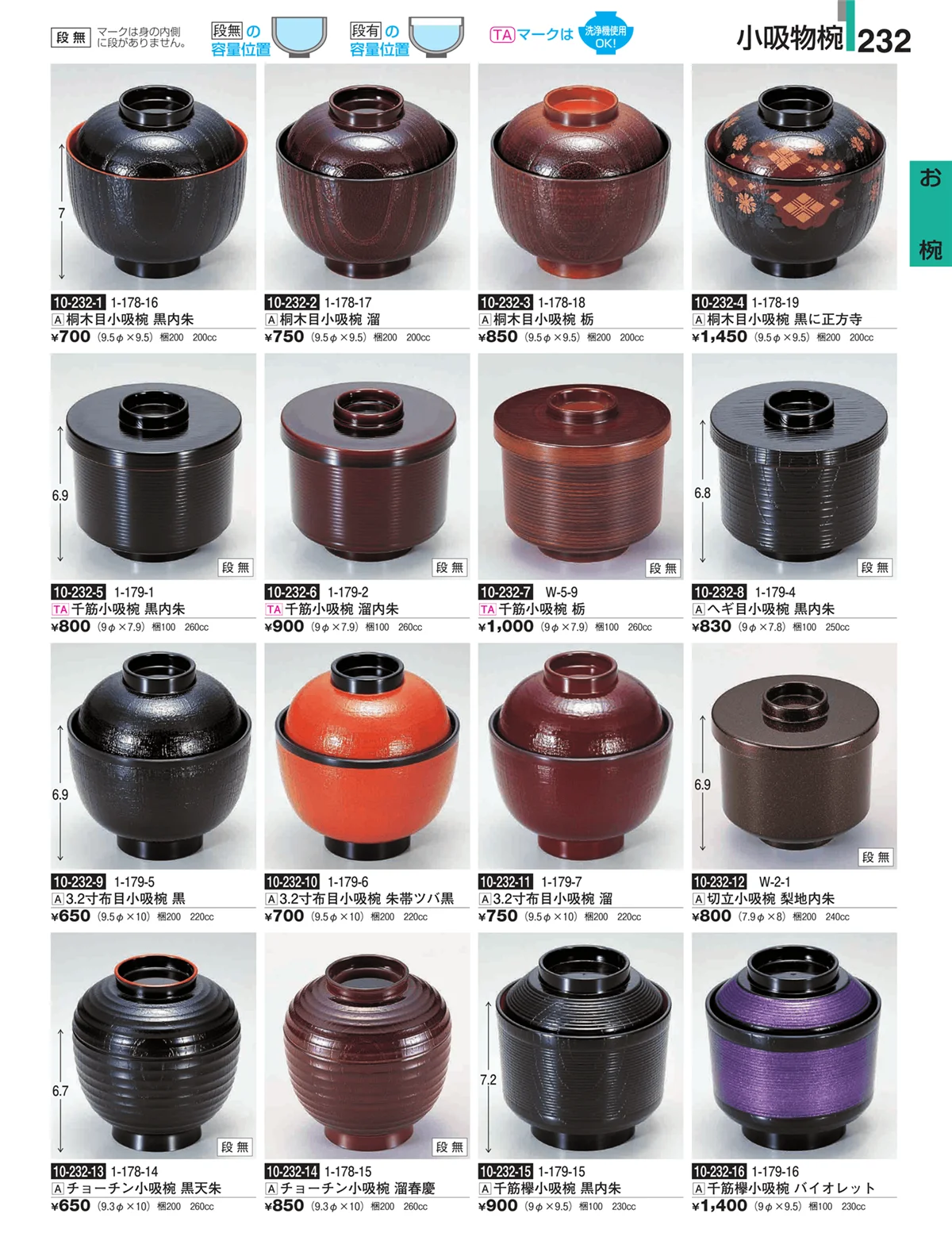 割烹漆器・ページ番号232・お椀