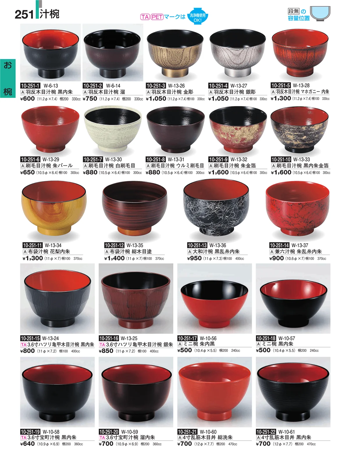 割烹漆器・ページ番号251・お椀
