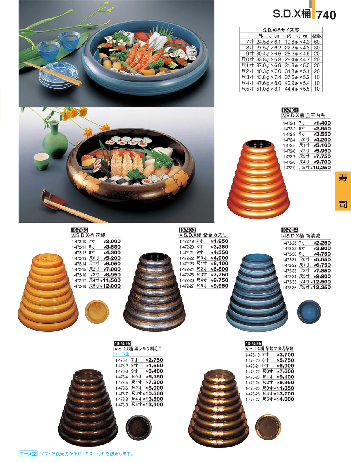 割烹漆器・ページ番号740・寿司