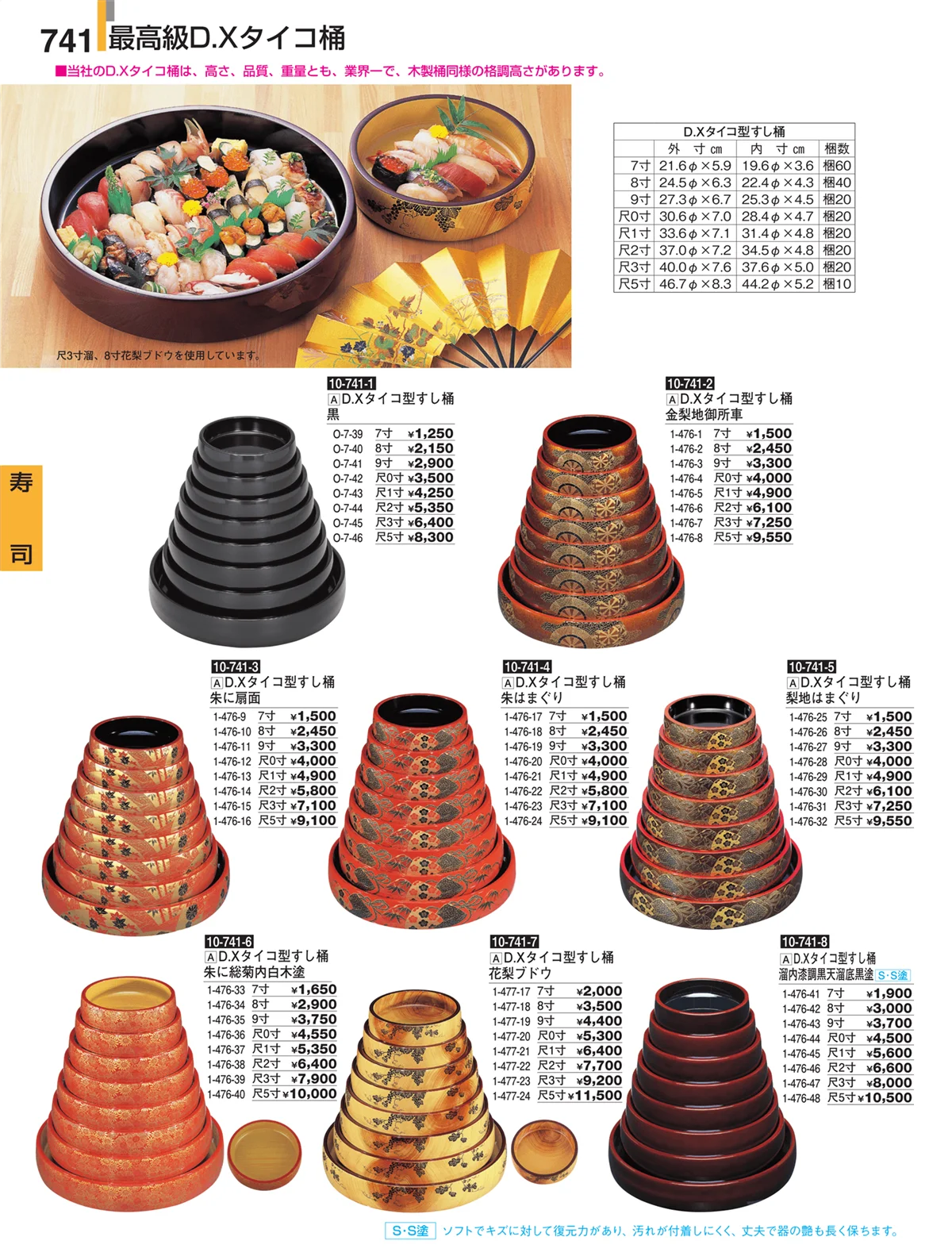 割烹漆器・ページ番号741・寿司