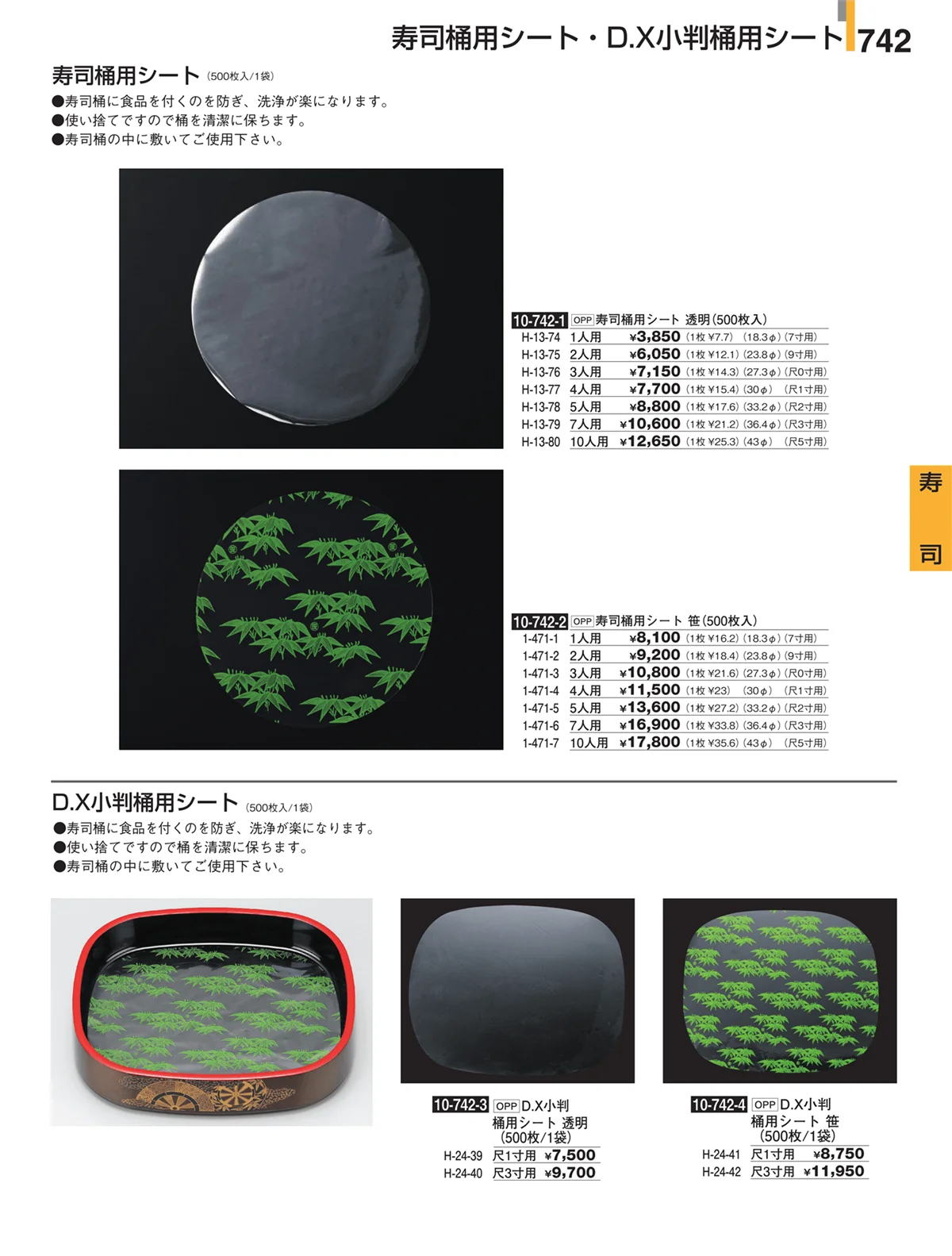 割烹漆器・ページ番号742・寿司