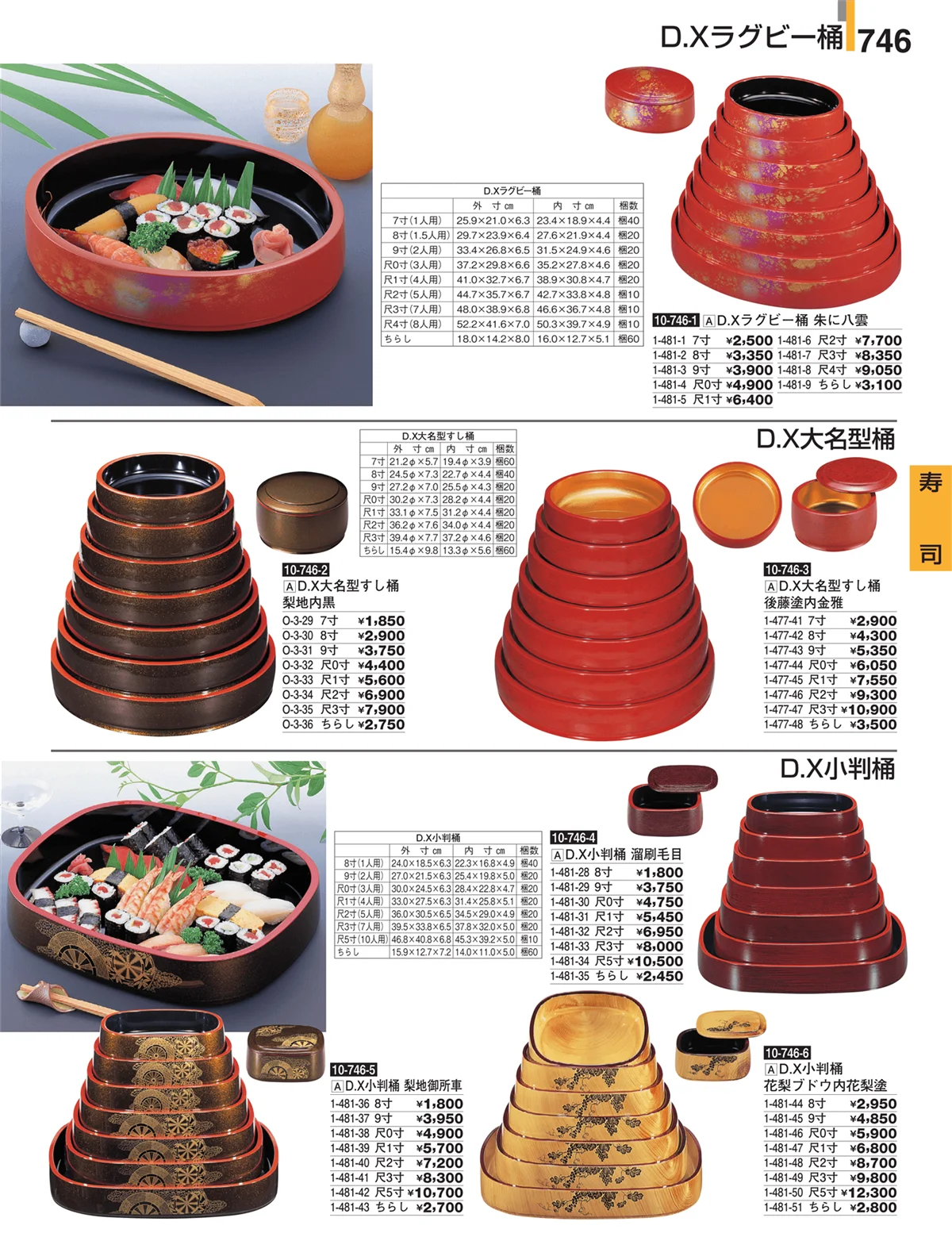 割烹漆器・ページ番号746・寿司