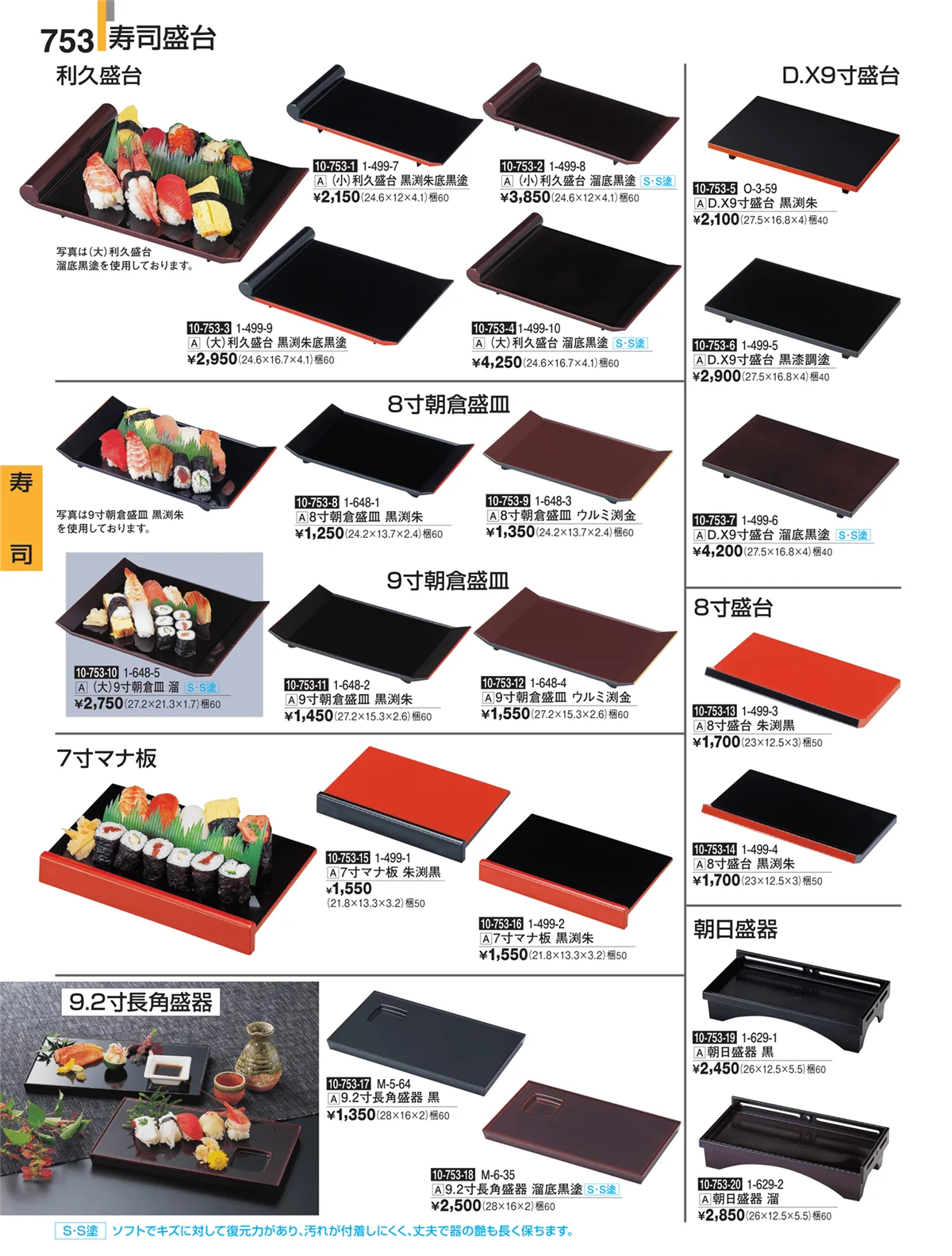 割烹漆器・ページ番号753・寿司