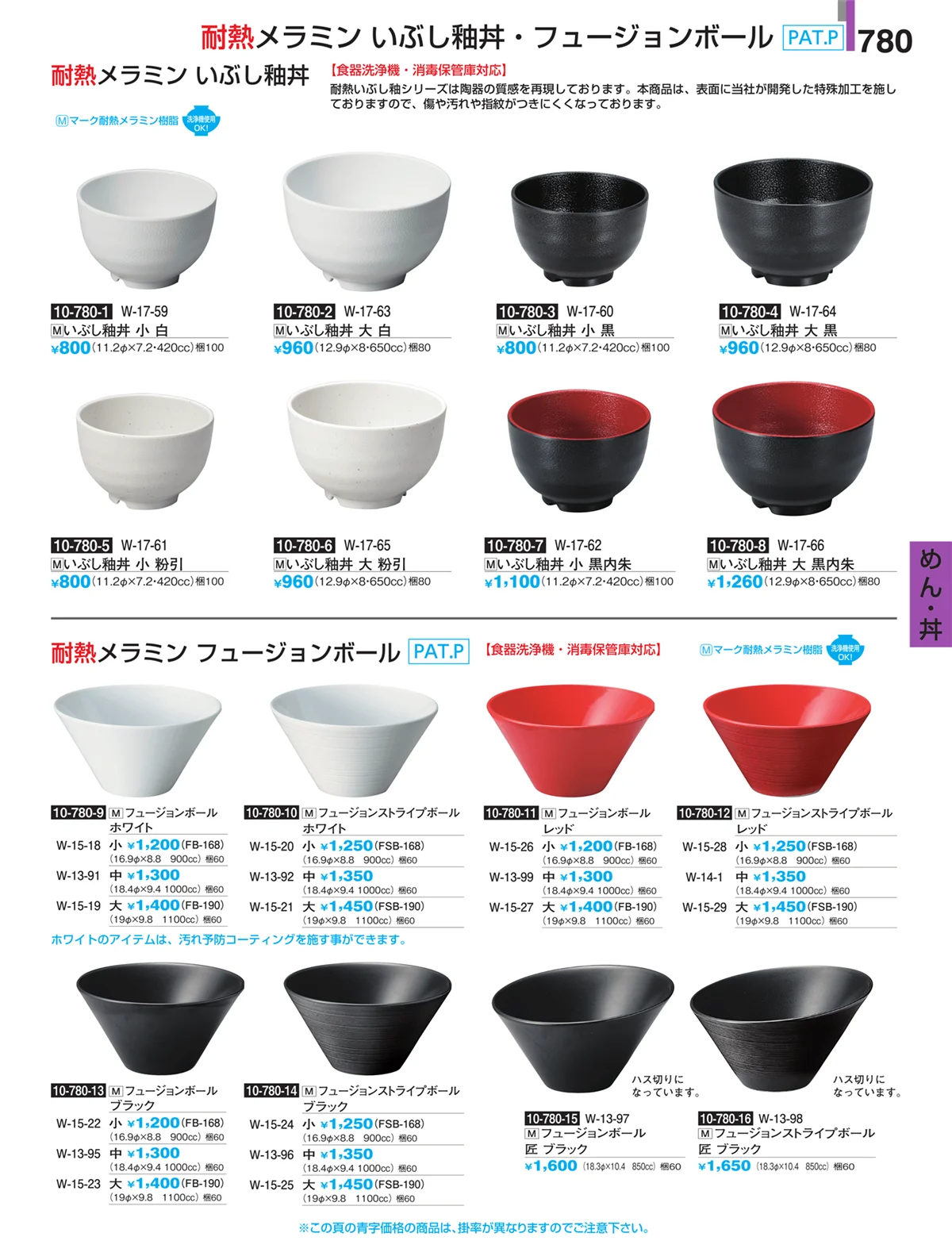 割烹漆器・ページ番号780・めん・丼