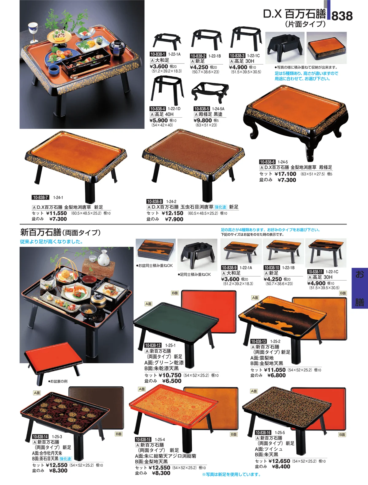 割烹漆器・ページ番号838・お膳