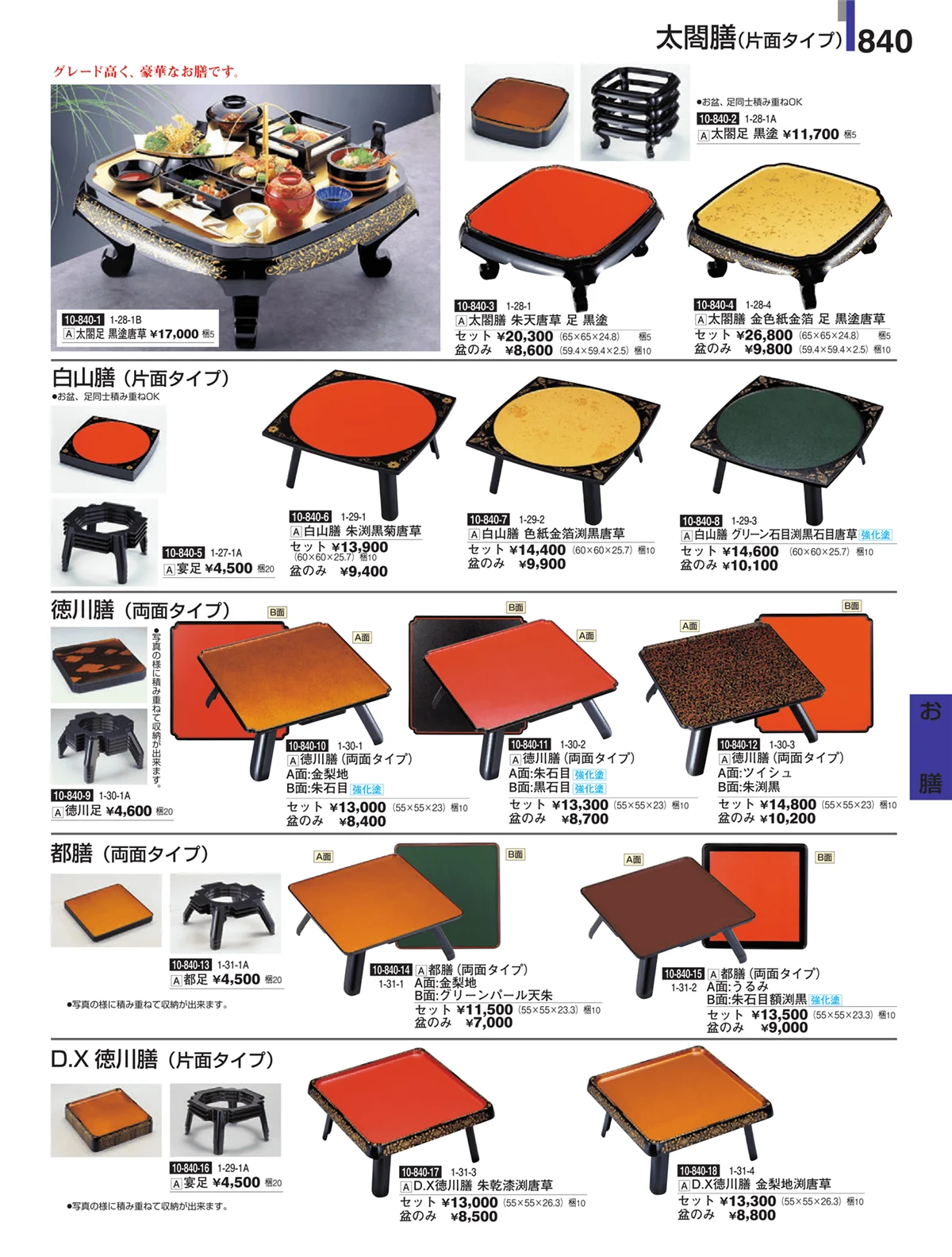 割烹漆器・ページ番号840・お膳