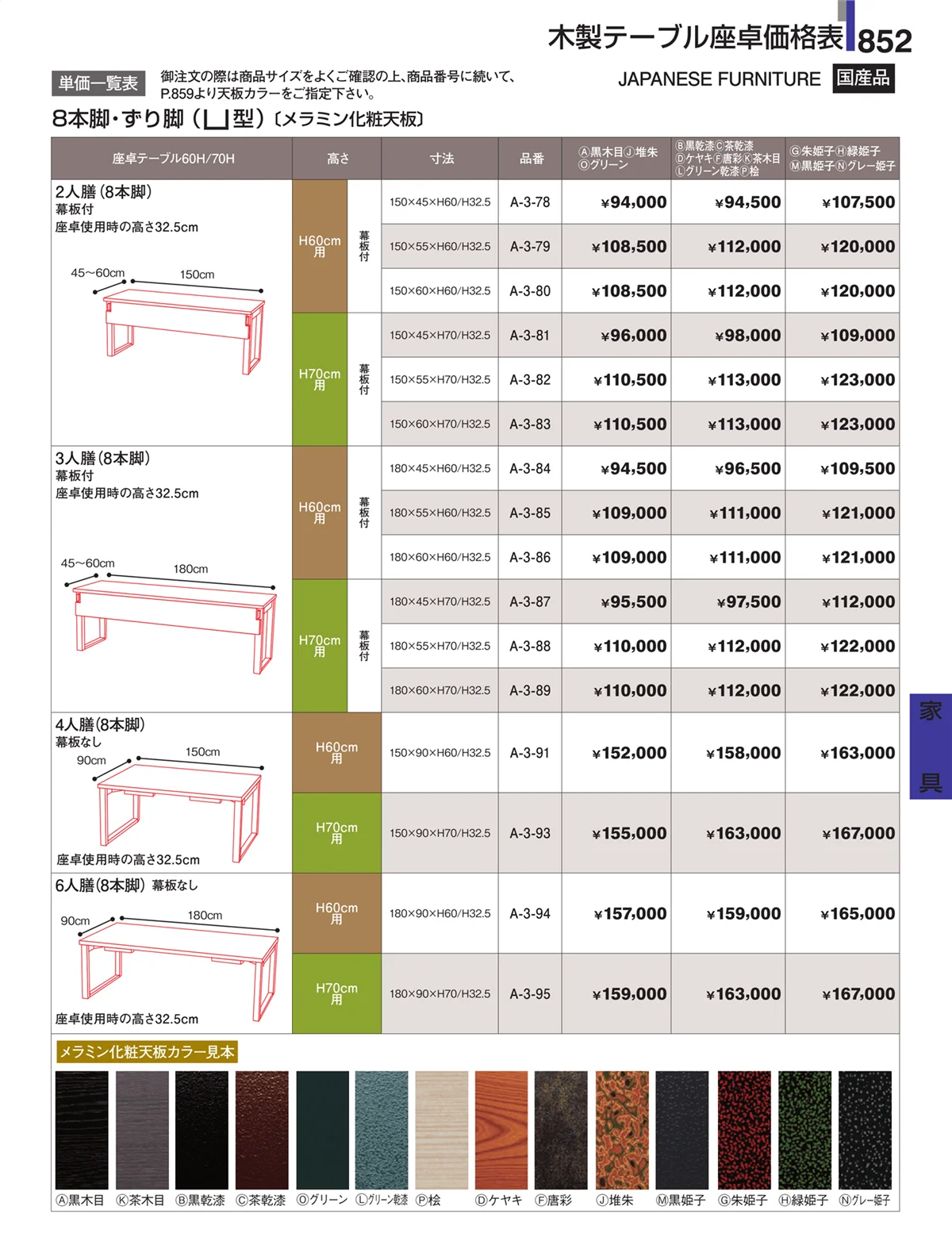 割烹漆器・ページ番号852・家具
