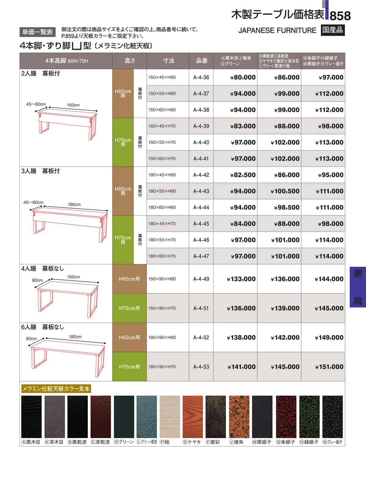 割烹漆器・ページ番号858・家具