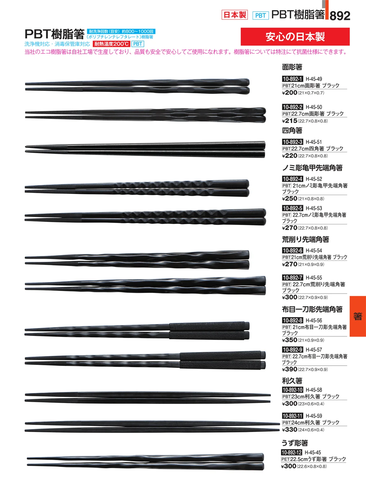 割烹漆器・ページ番号892・箸