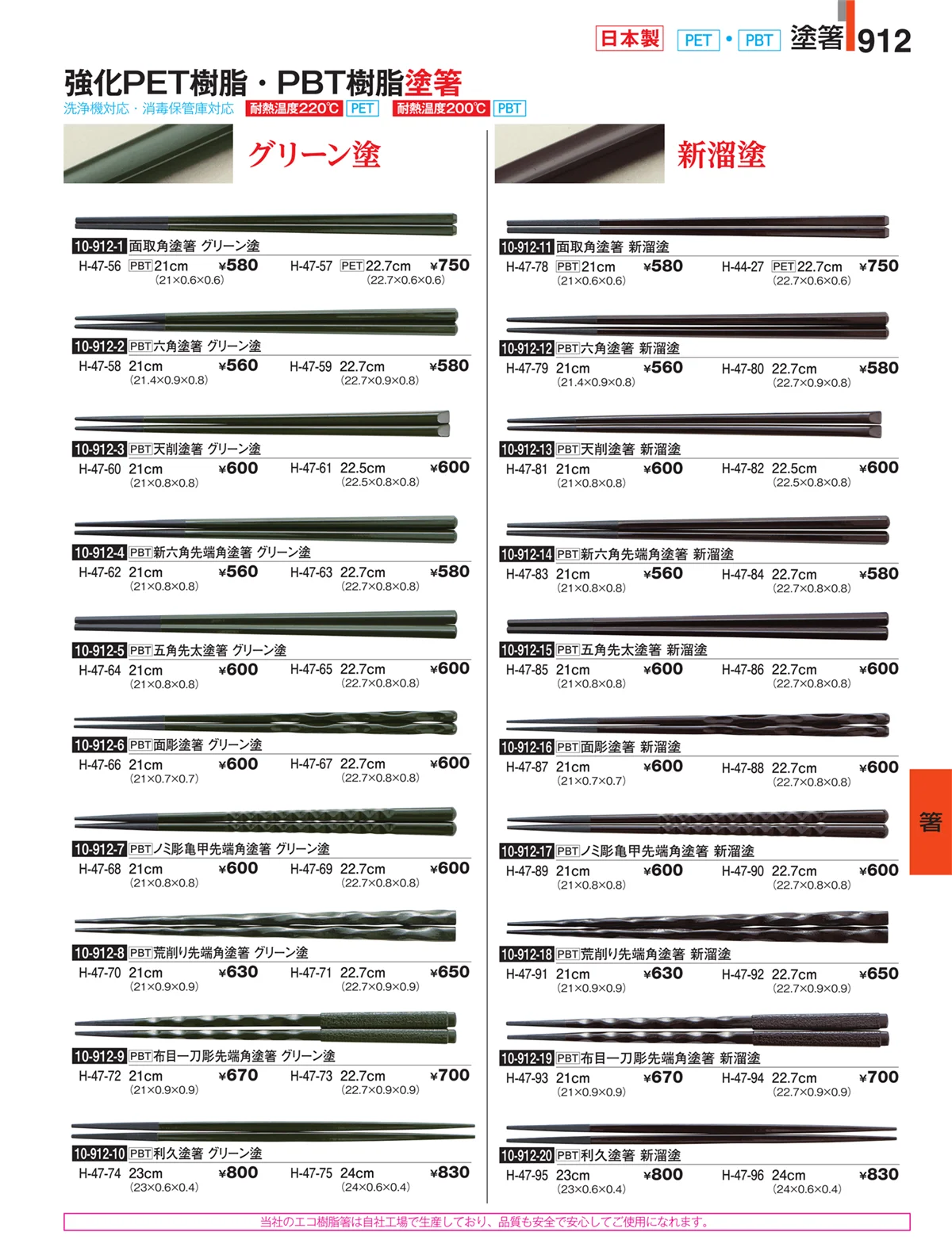 割烹漆器・ページ番号912・箸